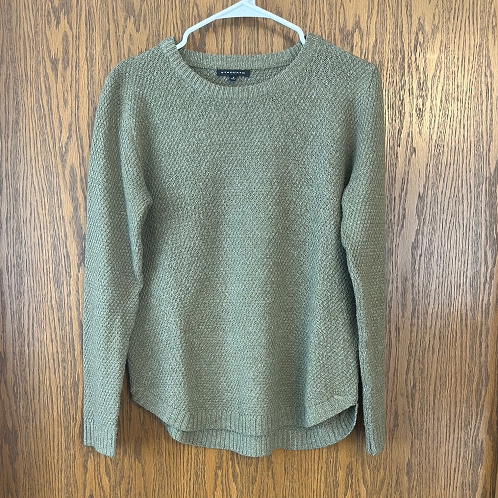 STACCATO Olive Waffle Knit Sweater